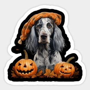 Grey English setter spaniel Halloween Sticker